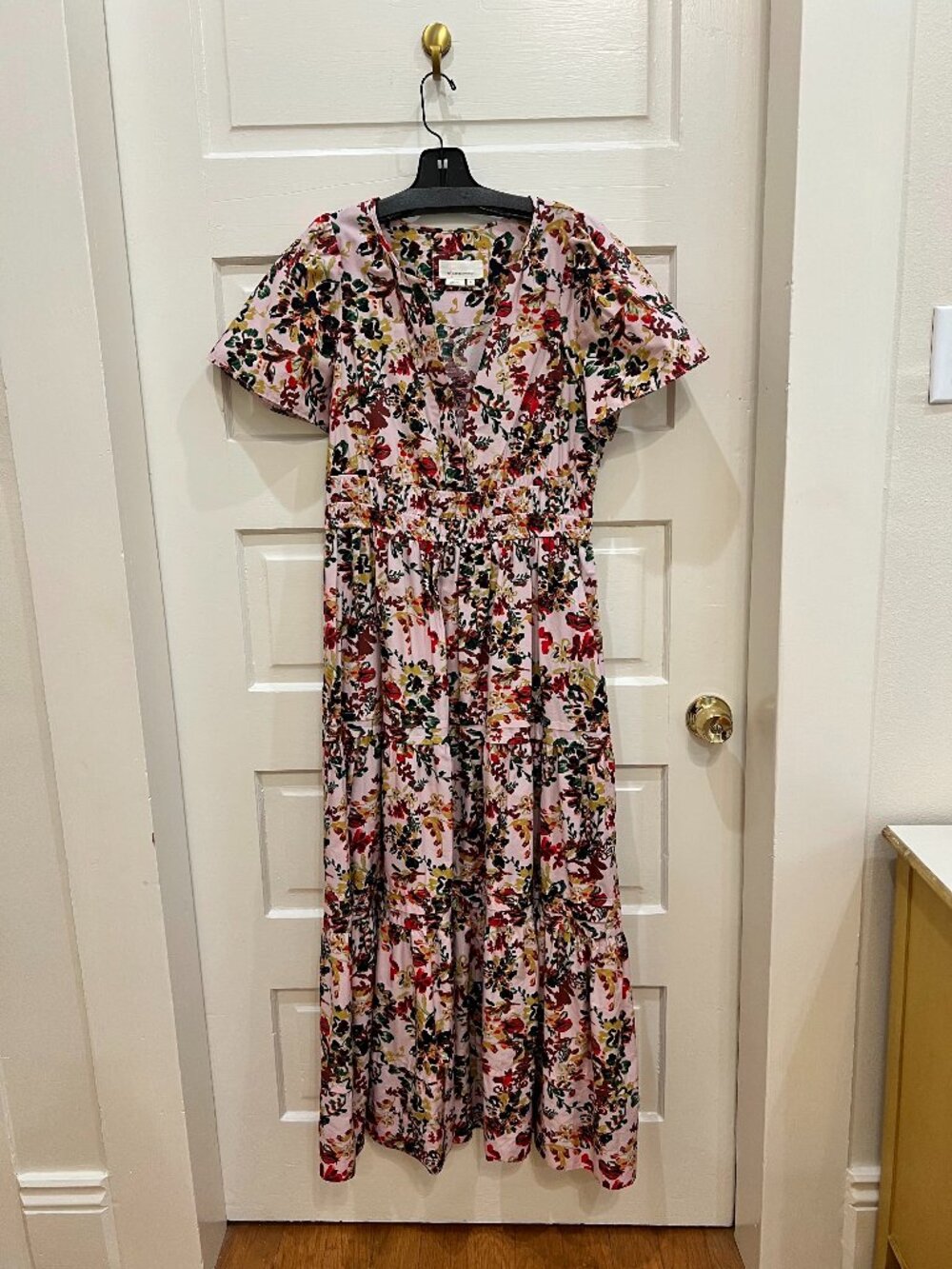 Anthropologie Somerset Maxi Dress Size M Smocked Tiered Dress Like New - Picture 2 of 7